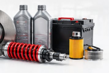 Genuine automotive parts — brake discs, filters and fluids